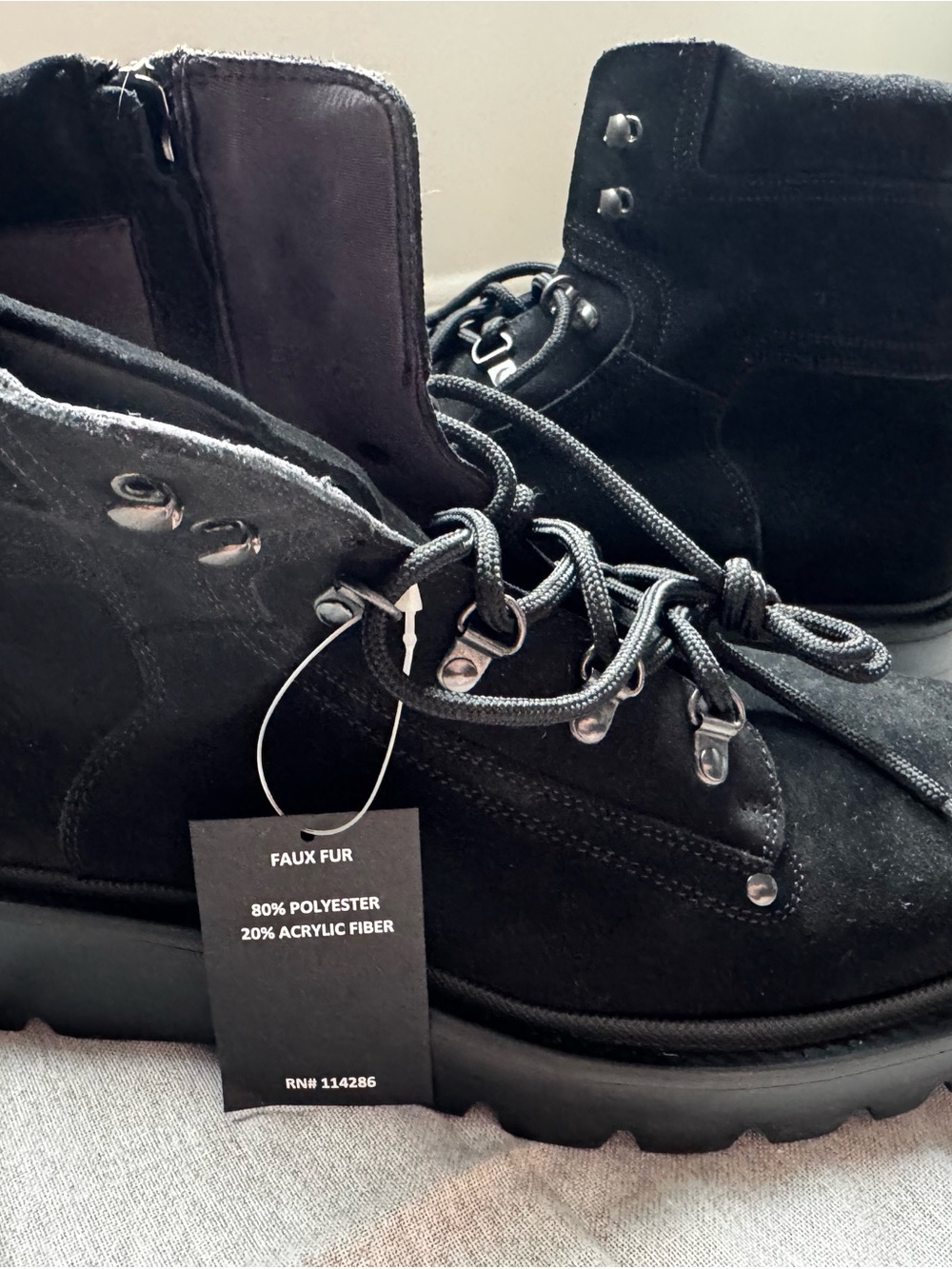 Aquatalia Christopher Men's Black Lace-Up Suede Hiking Boots NWT Size 12
